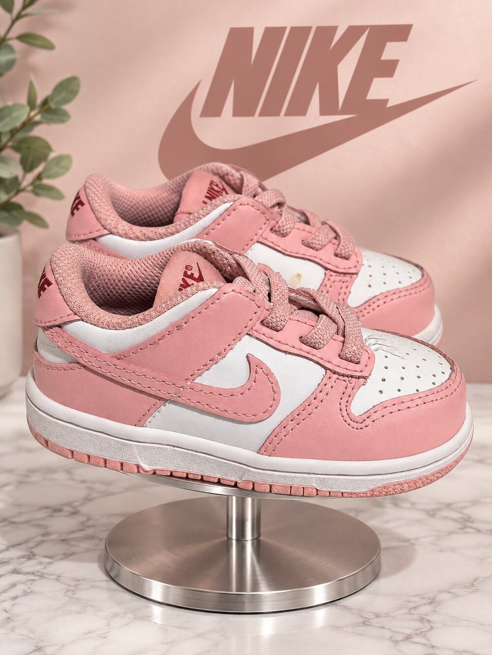 Nike Dunk Low White Pink Glaze Pomegranate Toddler 5C HV0929-100